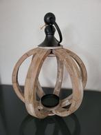 Stoer Riverdale windlicht / kandelaar van hout beige, Huis en Inrichting, Ophalen, Zo goed als nieuw