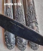 Amefa kinderbestek kleine botermessen barokke krullen, Antiek en Kunst, Ophalen of Verzenden