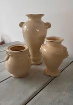 Zo goed als nieuw! Set van 3 potten / vazen / urnen, Overige kleuren, Aardewerk of Porselein, Ophalen of Verzenden, Zo goed als nieuw