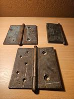 Antieke vol messing deurscharnieren scharnieren groot, Ophalen of Verzenden