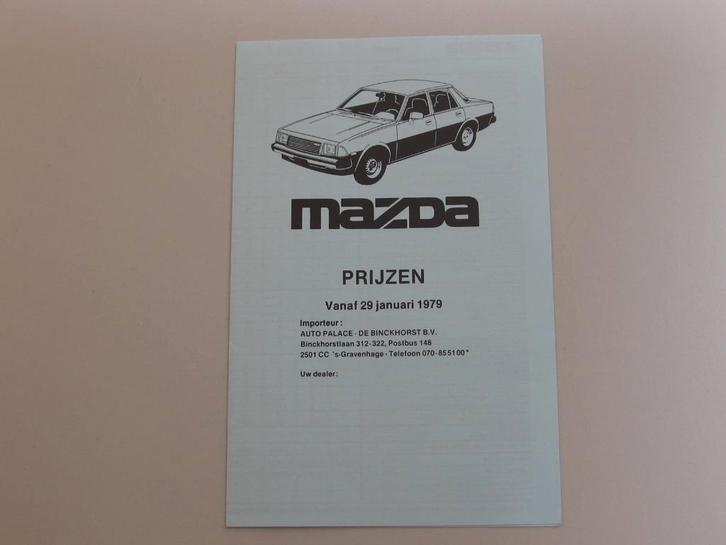 MZ 016 Mazda prijslijst 29 januari 1979, Boeken, Auto's | Folders en Tijdschriften, Zo goed als nieuw, Mazda, Ophalen of Verzenden