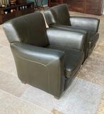 Twee leren fauteuils, Ophalen, Gebruikt, Leer, 75 tot 100 cm