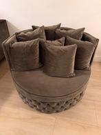 Ronde fauteuil met capitons, Huis en Inrichting, Fauteuils, 100 tot 125 cm, Ophalen of Verzenden, Zo goed als nieuw, 100 tot 125 cm