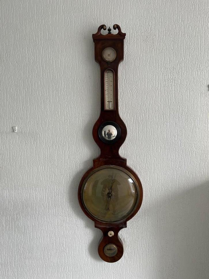 Antieke Barometer met Thermometer, Antiek en Kunst, Antiek | Gereedschap en Instrumenten, Ophalen