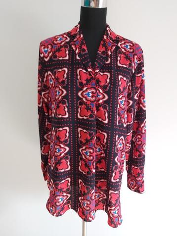 Top14 - Zwart-rode Comma blouse maat 40 (1) beschikbaar voor biedingen