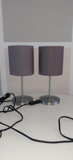 2 lampjes met grijze kap + 2 lampen zonder kap, Ophalen, Gebruikt, Minder dan 50 cm