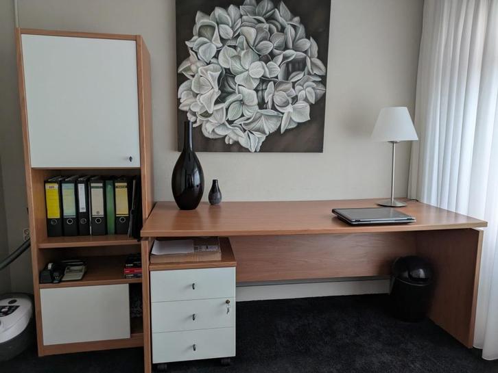 Bureau met kast en lade kast, Huis en Inrichting, Bureaus, Zo goed als nieuw, Bureau, Ophalen