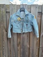 Cropped jeans jasje met applicaties, Verzenden, Zo goed als nieuw, Blauw