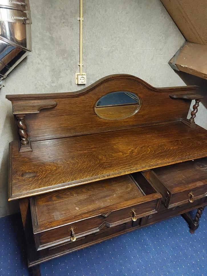 Antieke dressoir met spiegel, Antiek en Kunst, Antiek | Meubels | Kasten, Ophalen of Verzenden