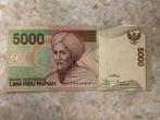 5000 rupiah 2001, Indonesië., Verzenden, Zuidoost-Azië, Los biljet