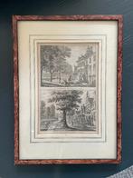 Set van twee prachtig ingelijste gravures/prenten van IJlst, Antiek en Kunst, Ophalen