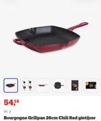 BK Grillpan gietijzer Chili red, Ophalen of Verzenden, Zo goed als nieuw, Gietijzer, Koekenpan of Braadpan