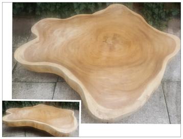 Suar boomstamschijf salontafel, eettafel NIEUW 156x145x10 beschikbaar voor biedingen