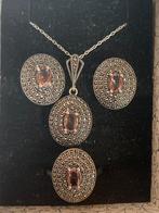 Prachtige zilveren zultaniet setje ( oorbellen en ketting ), Info@zilver.com, Overige kleuren, Nieuw, 5646Ja