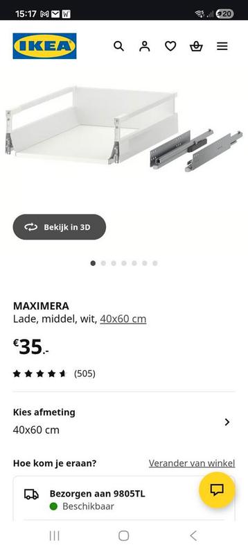 Ikea 2 keukenlades 40 x 60 met geleiders maximera metod - afbeelding 3