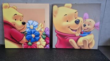 Canvas schilderijtjes winnie the pooh x2