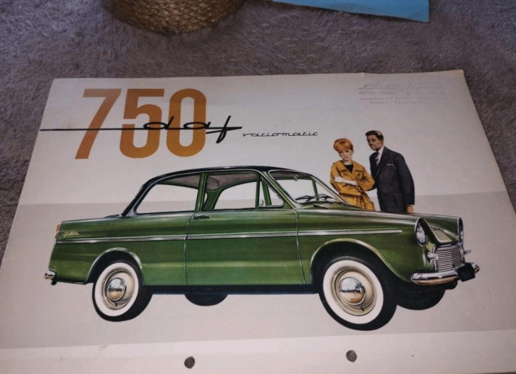 DAF 750 (1961) brochure en lijst extra uitrusting (duits), Ophalen of Verzenden, Gelezen, Overige merken