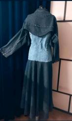 Spijkerjurk salsajurk met bolero. Handmade, uniek, Kostuum of Pak, Maat 42/44 (L), Nieuw, Arts_in_Denim