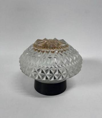 Vintage Herda plafondlamp goud met wit glas mid century beschikbaar voor biedingen