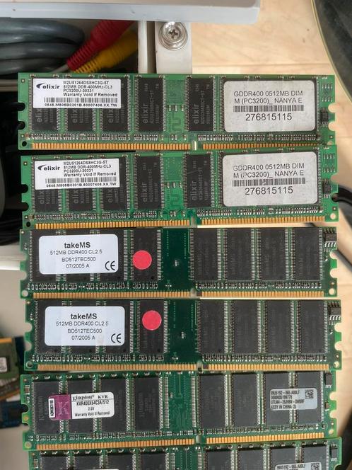 DDR1/DDR SDRAM 512MB per stuk, Computers en Software, RAM geheugen, Gebruikt, Desktop, 4 GB, DDR, Ophalen of Verzenden
