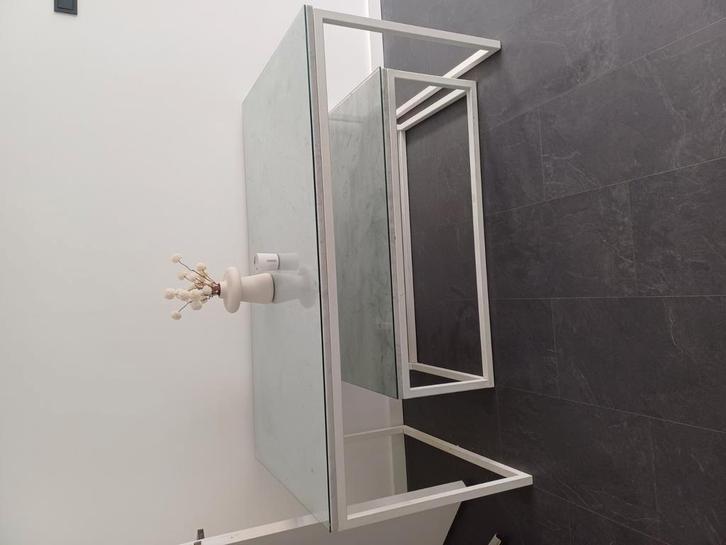 marmeren eettafel en salontafel inclusief glasplaat., Doe-het-zelf en Verbouw, Steigers, Zo goed als nieuw, Overige typen, Ophalen of Verzenden