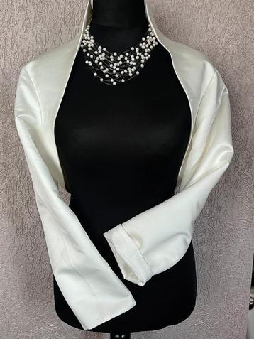 Nieuwe ivoren bruidsjasje maat 42 lange mouw B75 beschikbaar voor biedingen