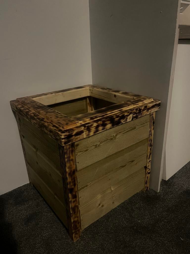 Hand gemaakte plantenbak/bloembak, Tuin en Terras, Ophalen, Minder dan 60 cm, Vierkant, Zo goed als nieuw