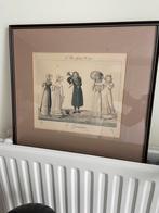 Klassieke prent met mahonie lijst, Antiek en Kunst, Ophalen