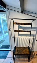 Kledingrek industrieel zwart en hout, Ophalen, Zo goed als nieuw, Metaal, Staande kapstok