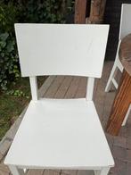 3 gebruikte wit houten stoelen, Tuin en Terras, Tuinstoelen, Ophalen, Gebruikt, Hout