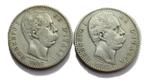 * ITALY  - 2 x 2 Lire - 1883 + 1887 -Umberto II  - ZILVER *, Verzenden, Italië, Setje, Zilver