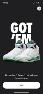 Nike Air Jordan 5 Retro Lucky Green - Maat 44,5 Nieuw, Wit, Nieuw, Ophalen of Verzenden, Sneakers of Gympen