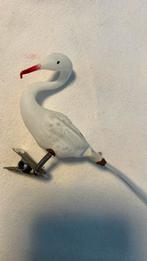 Vintage antieke kerstbal, vogeltje ooievaar zwaan, Diversen, Kerst, Ophalen of Verzenden