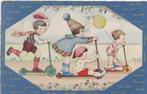 Kinderen op de step met ballonnen, Gelopen, Kinderen, Ophalen of Verzenden, 1920 tot 1940