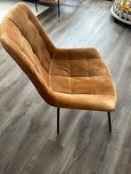 Velvet okergele eettafel stoelen 2 stuks, Ophalen, Zo goed als nieuw