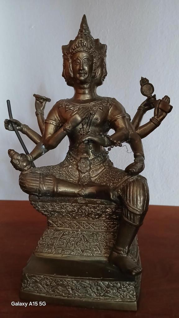 Brahma met 8 armen en 4 hoofden, Huis en Inrichting, Woonaccessoires | Boeddhabeelden, Gebruikt, Ophalen of Verzenden