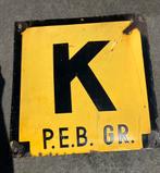 Oud emaille bord Provinciaal ElectriciteitsBedrijf Groningen, Ophalen of Verzenden