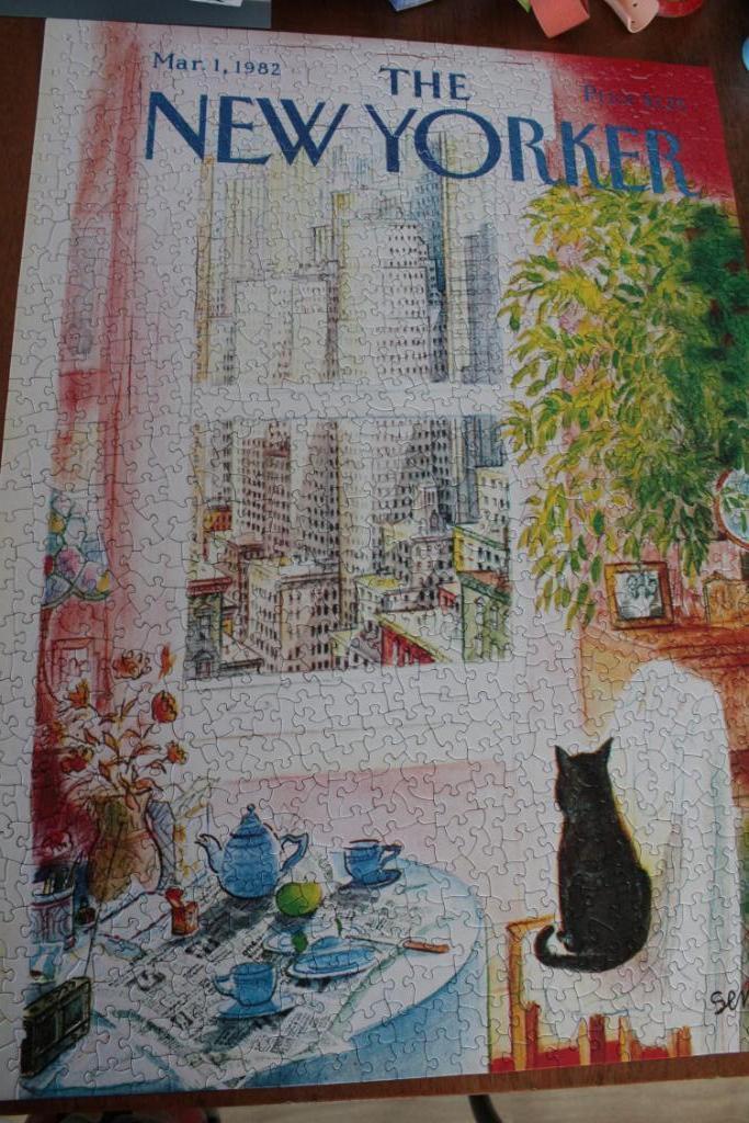 Puzzel Cat's Eye View van The New Yorker - Sempe - 1000 st, Hobby en Vrije tijd, Denksport en Puzzels, Zo goed als nieuw, Legpuzzel