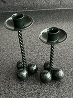 Gietijzeren Kandelaars - Prachtig Set!, Huis en Inrichting, Ophalen of Verzenden, Zo goed als nieuw, Metaal, Groen