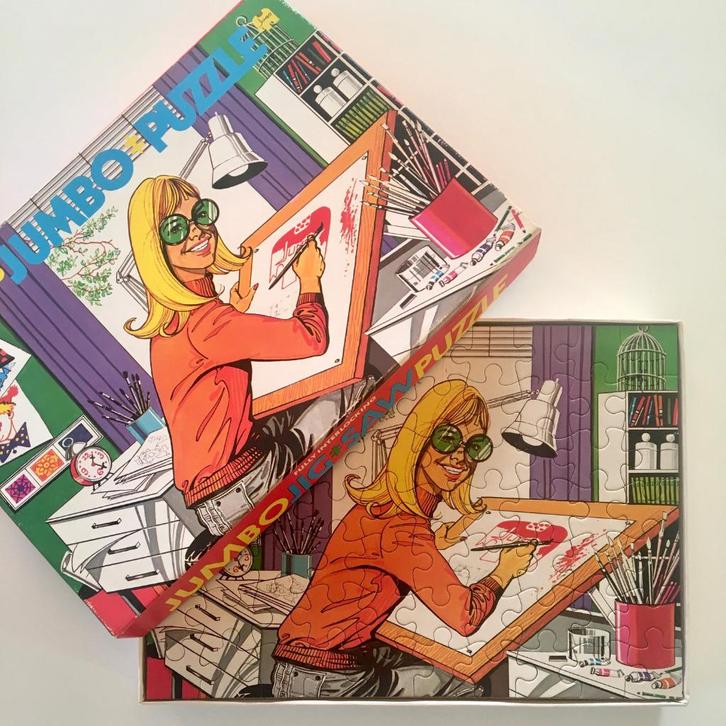vintage PUZZEL legpuzzel Jumbo Jig Saw retro Mid Century, Verzamelen, Retro, Huis en Inrichting, Ophalen of Verzenden