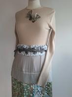 wollen Moschino trui met corsage, Maat 38/40 (M), Beige, Zo goed als nieuw, Moschino