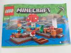 Lego Minecraft 21129 The Mushroom Island /Paddenstoel eiland, Ophalen of Verzenden, Zo goed als nieuw, Complete set, Lego