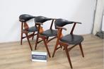 Set van 3 Louis van Teeffelen Koehoorn Stoelen - Wébé, Huis en Inrichting, Stoelen, Ophalen of Verzenden, Niet ingevuld, Niet ingevuld