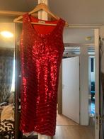 Rode pailletten jurk, Kleding | Dames, Maat 38/40 (M), Ophalen of Verzenden, Zo goed als nieuw, Boven de knie
