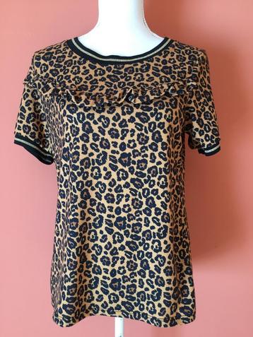 Geisha bruin panterprint t-shirt maat 38 beschikbaar voor biedingen