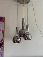 Vintage Hanglamp Zilverkleurige Bollen - Verstelbaar, Huis en Inrichting, Lampen | Hanglampen, Ophalen, Gebruikt, Metaal, 50 tot 75 cm