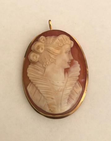 Antieke Gouden Camee Hanger/broche - 18 Karaat  beschikbaar voor biedingen