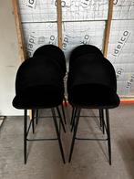4 velvet velours fluweel barkrukken  zithoogte 70 cm, Met voetsteun, 60 tot 90 cm, Ophalen of Verzenden, Zo goed als nieuw