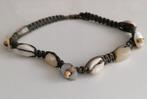 Ketting choker met parelmoer agaat stenen schelp, Ophalen of Verzenden, Zo goed als nieuw, Steen of Mineraal, Verstelbaar