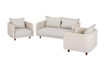 Stoel-Bank Loungeset Nayan | 3-delig | Off White | Rope | Eu beschikbaar voor biedingen
